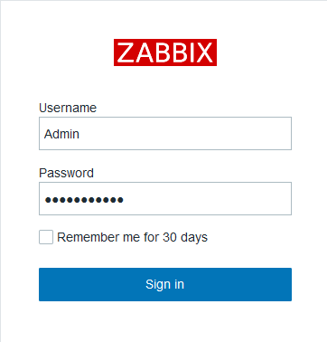 Zabbixのログイン画面を拡大