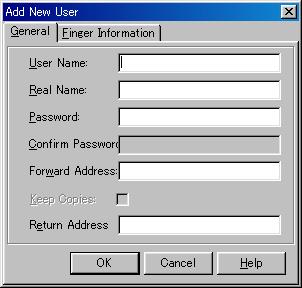 ArGoSoft Mail Server の設定方法 ユーザー登録の画面
