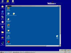 リモートデスクトップでWindowsXPにログインした画面