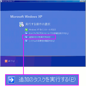 WindowsXPのインストールの最初の画面