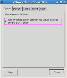 VMware Toolsの設定画面