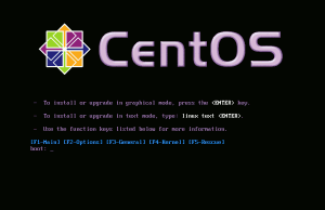 64ビット用のCentOSのインストールの開始時の様子